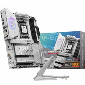 MSI MPG B850 Edge TI WiFi Motherboard, ATX - Supports AMD Ryzen 9000/8000 / 7000 Processors, AM5-80A SPS VRM, DDR5 Memory Boost (8400+MT/s OC), PCIe 5.0 x16, M.2 Gen5, Wi-Fi 7, 5G LAN (Unboxed)